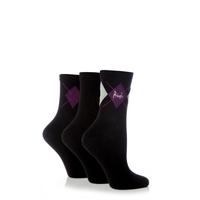 Ladies 3 Pair Pringle Rachael Single Argyle Socks