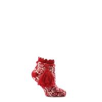 Ladies 1 Pair Urban Knit Fairisle Bootie Non Slip With Large Tassle