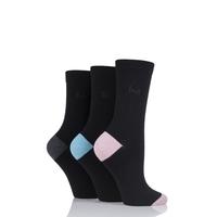 Ladies 3 Pair Pringle Terri-Ann Contrast Heel and Toe Socks