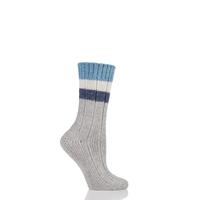 Ladies 1 Pair Urban Knit Shimmer Stripe Wool Boot Socks