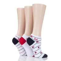 ladies 3 pair pringle plain and patterned secret socks