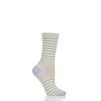 Ladies 1 Pair Braintree Lillian Fine Stripe Bamboo and Organic Cotton Socks