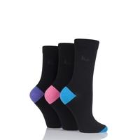 Ladies 3 Pair Pringle Terri-Ann Contrast Heel and Toe Socks