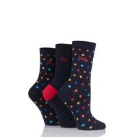 ladies 3 pair pringle gerry spots cotton socks