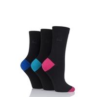 ladies 3 pair pringle terri ann contrast heel and toe socks