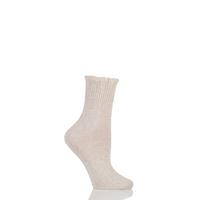 Ladies 1 Pair Charnos Ruffle Top Wool Cashmere Blend Socks