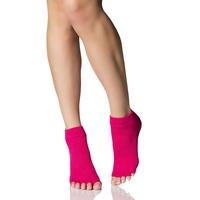 ladies 1 pair toesox half toe organic cotton ankle yoga socks in fuchs ...