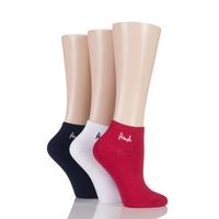 Ladies 3 Pair Pringle Jane Plain Cotton Secret Socks