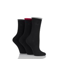 Ladies 3 Pair Pringle Rebecca Contrast Roll Top Socks