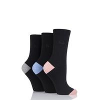 Ladies 3 Pair Pringle Terri-Ann Contrast Heel and Toe Socks