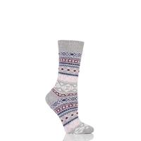 Ladies 1 Pair Braintree Nera Fairisle Organic Cotton and Wool Socks