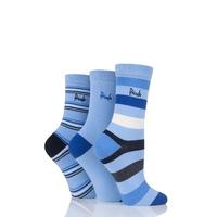 ladies 3 pair pringle melanie stripes cotton socks