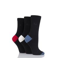 Ladies 3 Pair Pringle Terri-Ann Contrast Heel and Toe Socks