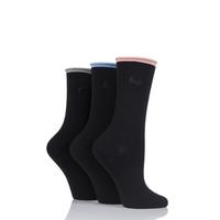 Ladies 3 Pair Pringle Rebecca Contrast Roll Top Socks