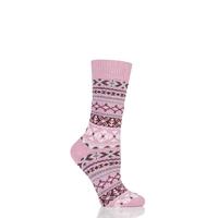 Ladies 1 Pair Braintree Nera Fairisle Organic Cotton and Wool Socks