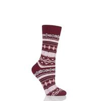 Ladies 1 Pair Braintree Nera Fairisle Organic Cotton and Wool Socks