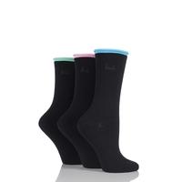 Ladies 3 Pair Pringle Rebecca Contrast Roll Top Socks