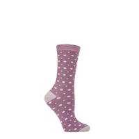 ladies 1 pair charnos bamboo spotty socks with contrast heel and toe