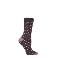 Ladies 1 Pair Charnos Bamboo Spotty Socks with Contrast Heel and Toe