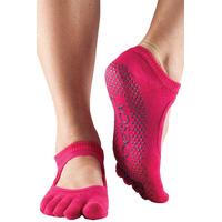 ladies 1 pair toesox bella full toe organic cotton open front yoga soc ...