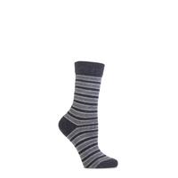 Ladies 1 Pair Burlington Seaford Extra Soft Mixed Stripe Socks