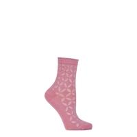 Ladies 1 Pair Burlington Metallic Circle Cotton Socks with Frill Top