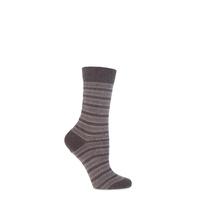 Ladies 1 Pair Burlington Seaford Extra Soft Mixed Stripe Socks