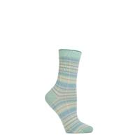 Ladies 1 Pair Burlington Multi Coloured Check Cotton Socks