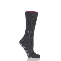 Ladies 1 Pair Burlington Wool Blend Comfy Homepad Slipper Socks