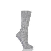 Ladies 1 Pair Burlington Wool Blend Comfy Homepad Slipper Socks
