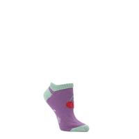 Ladies 1 Pair Corgi 100% Cotton Cherry Trainer Socks