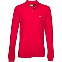 lacoste mens l1212 original long sleeve polo red