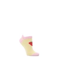 Ladies 1 Pair Corgi 100% Cotton Strawberry Trainer Socks