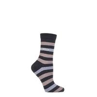 ladies 1 pair elle wool viscose striped socks