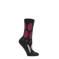 Ladies 1 Pair Elle Wool & Viscose Spotty Slipper Socks