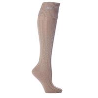 Ladies 1 Pair Elle Wool Ribbed Knee High Socks with Cuff