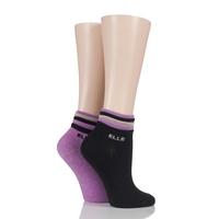 ladies 2 pair elle frilly welt cashmere blend ankle socks