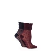 ladies 2 pair elle waffle welt anklet socks