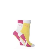 Ladies 2 Pair Elle Non-Cushioned Ankle Sports Socks