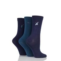 Ladies 3 Pair Elle Enchanting Bamboo Socks