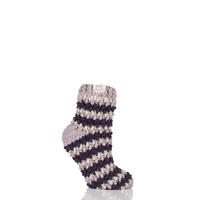 ladies 1 pair elle hand knit knotted slipper socks