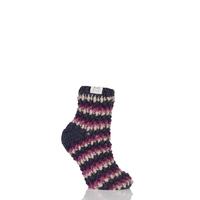 ladies 1 pair elle hand knit knotted slipper socks