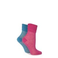 Ladies 2 Pair Elle Waffle Welt Anklet Socks