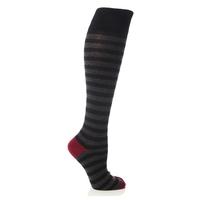 ladies 1 pair elle wool viscose striped knee high socks