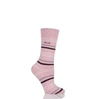 Ladies 1 Pair Elle Wool Blend Striped Winter Boot Socks