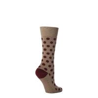 Ladies 1 Pair Elle Wool & Viscose Spotty Slipper Socks