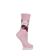 Ladies 1 Pair Elle Wool Fairisle Winter Activity Boot Socks