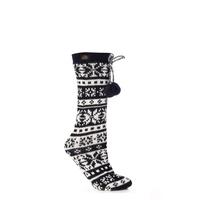 Ladies 1 Pair Elle Stripe Fairisle Home Knit Bootie