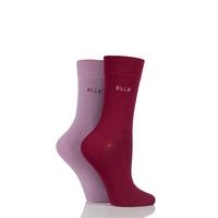 Ladies 2 Pair Elle Plain Bamboo Fibre Socks