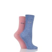 ladies 2 pair elle plain bamboo fibre socks